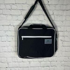 Lacoste Parfums Classic Black White Duffle Bag Messenger Bag Laptop Case Handle
